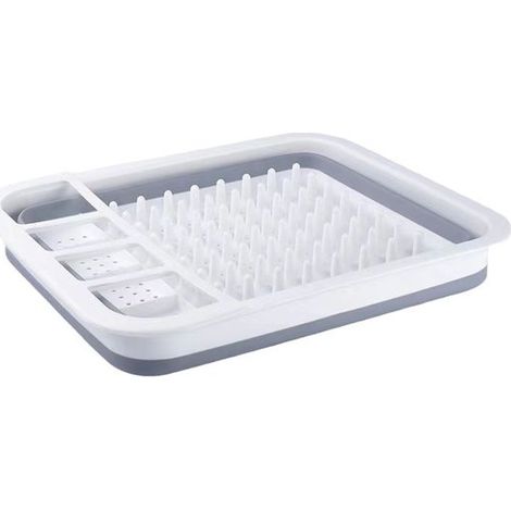 Scolapiatti, scolapiatti da lavello, scolapiatti in silicone, salvaspazio, per uso in cucina, per scolare le stoviglie, 34,52810,5 cm (1/5)