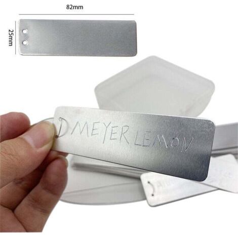 100 étiquettes en aluminium pour le jardinage - Rectangle, panneaux de signalisation pour l'extérieur, panneaux en métal, étiquettes pour les plantes de jardinage, panneaux de signalisation en alumini (1/4)