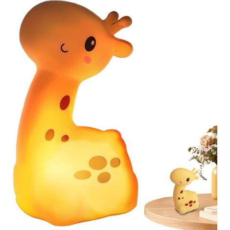 Veilleuse girafe LED Pat lampe rechargeable par USB veilleuse avec 3 couleurs d'éclairage en silicone pour chambre à coucher (1/5)