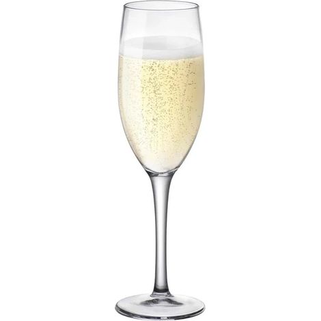 Set 6 calici flute spumante milano 17 cl in vetro - bormioli rocco - ristorante