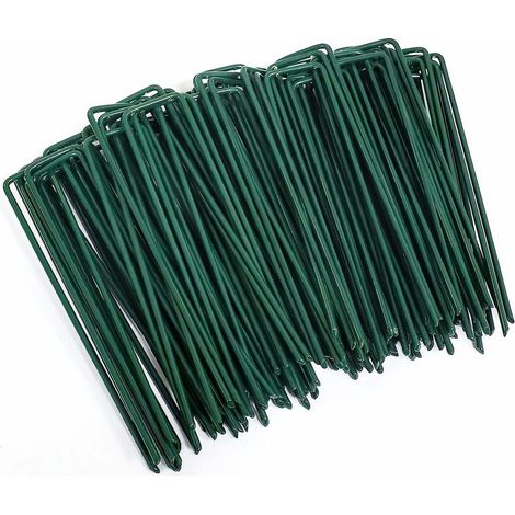 Piquets de Jardin 30 pcs,Piquets de Fixation en Acier pour Jardin Toiles de Paillages et de Jardinage Grillage,Galvanisé Antirouille à Chaud Agrafes en Forme de U(150 mm de Long 3mm largeur) (1/5)