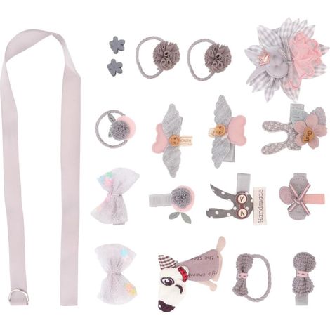 18 Pcs Cute Hair Clips for Baby Girls, Lightweight Fabric Set (1/5)