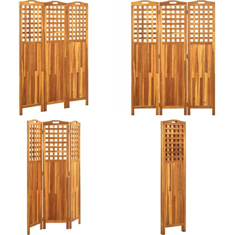 3-teiliger Raumteiler 121x2x170 cm Akazie Massivholz - Holz Raumteiler - Akzidenzholzklapper - Zimmerabtrenner - Wohnzimmerdeko - Gartenmöbel - Home & Living (1/5)