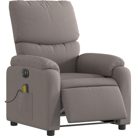Poltrona relax TV con funzione reclinabile elettrica in tessuto tortora DEC027274