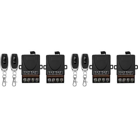 4x Interrupteur à distance sans fil 220 V CA 30 A 433 MHz 1 canal Récepteur relais RF + Émetteur marche/arrêt - JBMEDIA (1/4)