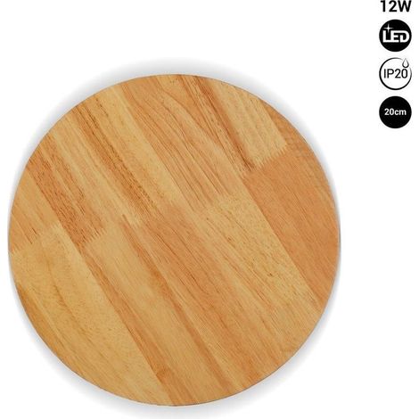 Applique murale en bois circulaire Lune 12W Ø20cm 3000K IP20 intérieur (1/5)