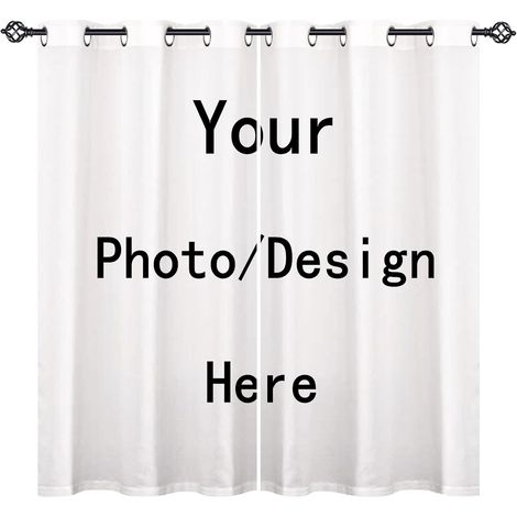 Rideau Occultant Personnalisée Rideau Thermique avec Oeillet ou Rod Pocket Tenture Opaque Personnaliser avec Photo Lever du Soleil Océan Plage Draperies pour Chambre Salon - Personnaliser (1/5)