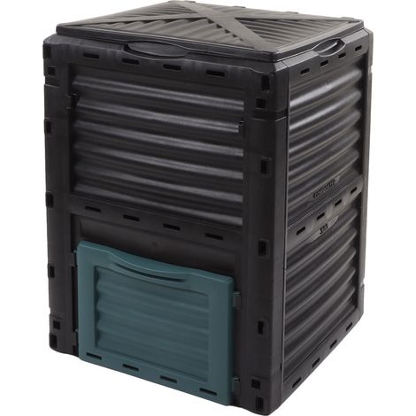 Composteur 300L avec couvercle à charnière et aération pour cuisine et jardin (1/5)