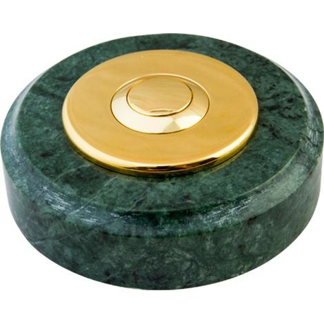 Sonnette Bruges filaire marbre vert collerette laiton