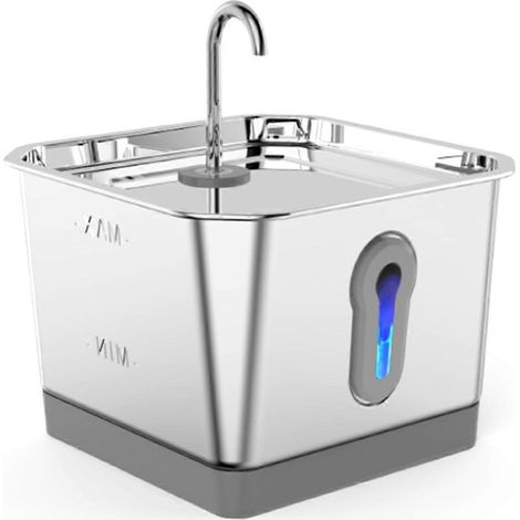 Fontaine à eau pour chat en acier inoxydable : Fontaine à eau automatique pour animaux de compagnie de 3,5 L (1/5)