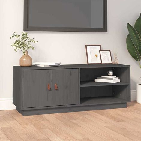 vidaXL TV Cabinet Grey 105x34x40 cm Solid Wood Pine (1/5)