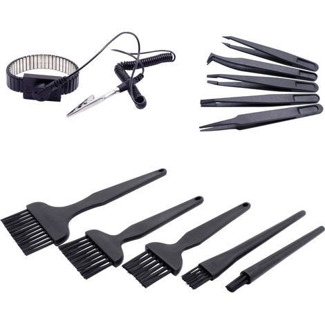 Quadrios ESD-Handgelenkband Schwarz Druckknopf 10 mm