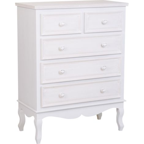 Cómoda de madera blanca 80x40x105cm (1/5)