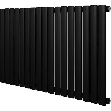 Oval Single Column Radiator - 600 x 1020mm - Black (1/5)