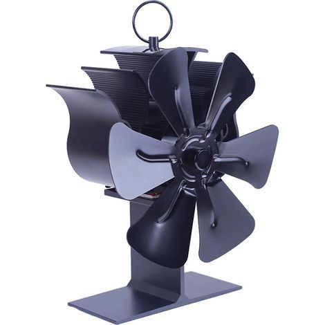 Accesorio para chimenea y estufa, ventilador de horno de 6 aspas, quemador térmico, ventilador de chimenea con circulación térmica ecológica (1/5)