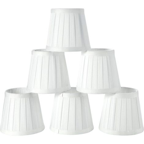 6er Set Stoff-Lampenschirme für Decken- und Pendelleuchten, Aufsteck-Lampenschirme für Wand- und Nachttischleuchten (Reinweiß) FLITI (1/4)