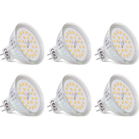 Ampoules LED Spot MR16 Culot GU5.3 Blanc Chaud 2700K, 3,8W Équivalent à Halogène 40W, LED Spot GU5.3 12V Non Dimmable 430 Lumen Lampe LED MR16, Lot de 6 [Classe énergétique E] (1/5)