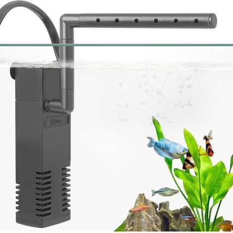 Aquariumfilter – Filterpumpe – Innenfilter – Filter mit integrierter Pumpe – 3,8 x 2,8 x 13,2 cm – Tauchfähig – Geeignet für Aquarien bis 132 Liter (35 Gallonen) – Nein (1/5)