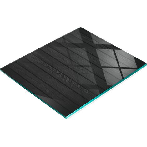 Tablero de vidrio duradero y elegante con dise帽o de madera, negro, 60x52 cm