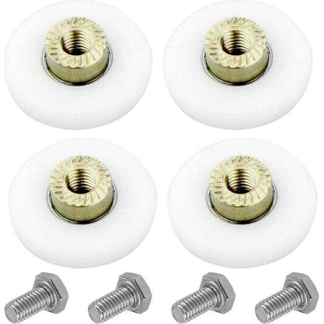 Rouleau De Porte Coulissante, 4 PCS Rouleaux De Douche, Coureurs De Douche, Rouleau Roulette Roue pour Porte de Douche Roulettes Coulissantes Porte Roue de Remplacement(20MM) (1/5)