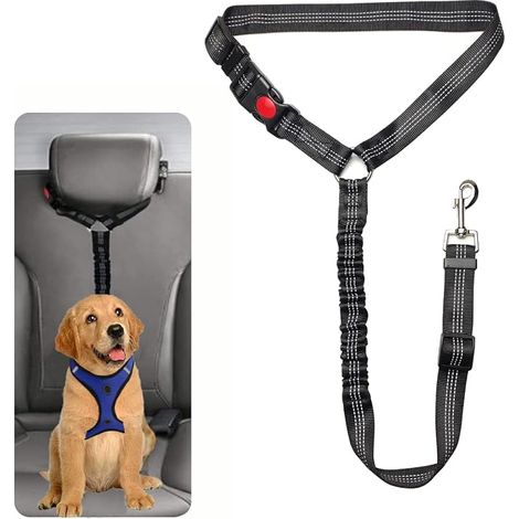 Dog Car Seat Belt – Dog Safety Belt, Small Dog, Medium Dog (Black)