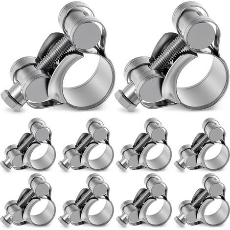 10er-Pack T-Bolzen-Rohrschellen-Set aus verstellbarem Edelstahl 304 zum Schutz vor Rost, 0,67"-0,75", 17-19 mm