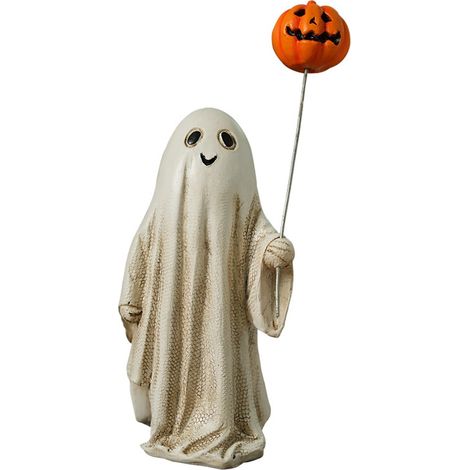 Ornement Fantôme - Décoration Halloween en Résine - Pour Intérieur Salon Chambre - Hauteur 19 cm - Blanc - 1 Pièce (1/3)
