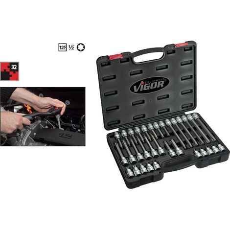 Vigor  Steckschlüssel-Bit-Einsatz-Set  1/2" (12.5 mm) 32teilig V1917