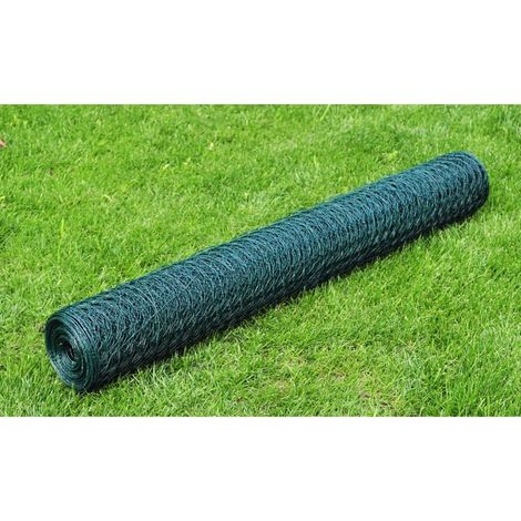 Clôture en fil de fer avec revêtement PVC 25 x 0,5 m Vert (1/4)