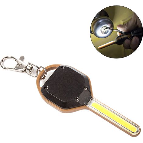 Ortviai Lampe de poche LED COB en forme de clé, 750 lm, or, 8,5 cm, pile CR2032 incluse (1/5)