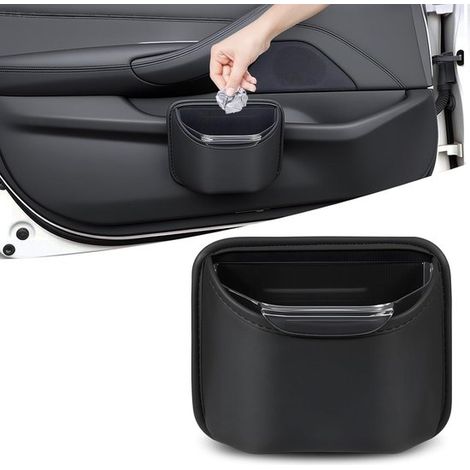 Kleiner Auto-Mülleimer für Seitentür und Rücksitz Leder auslaufsicher herausnehmbarer Einsatz Klemmbefestigung kompakter Auto-Mülleimer 0 22 0,22 (1/5)