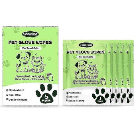 Gants de nettoyage pour animaux, 1 boîte de gants de bain jetables pour chats et chiens (1/4)