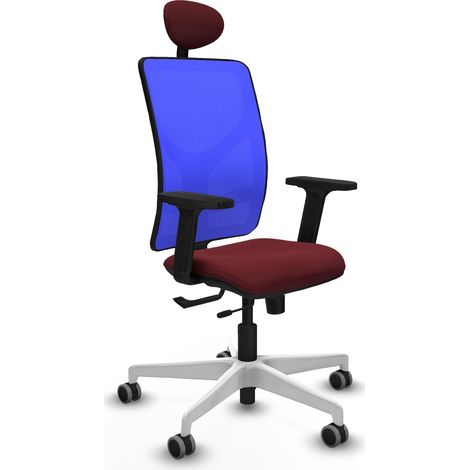 Chaise bureau piqueras y crespo Motilla granate similicuir filet (1/2)