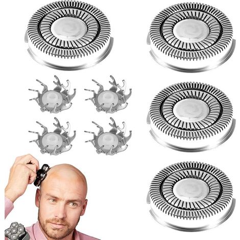 4 Ersatzscherköpfe, 360° drehbare Klingen, Elektrorasierer, kompatibel mit Skull Shaver, Herrenrasierer (1/5)