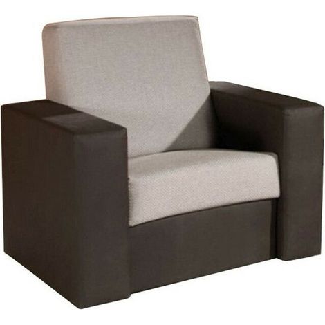 Fauteuil Providence 170, Soft 066 + Kreta 05, 90x82x80cm, Faux cuir + Tissu, Pieds: Plastique, 0