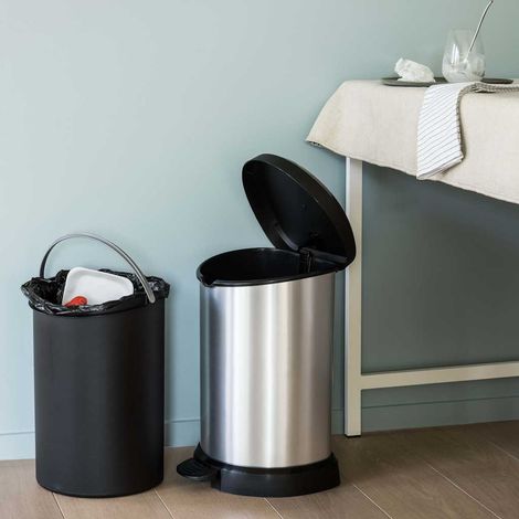 Curver DECO Bin 240568 Bidone della spazzatura 15 l (L x A x P) 303 x 448 x 268 mm Argento, Nero 1 pz. (1/5)