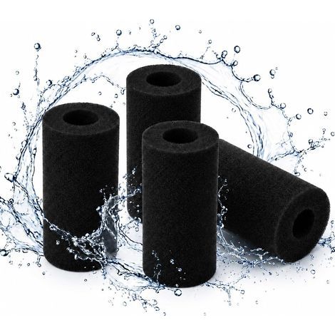 4 Pièces Éponge Filtrante Type S1, Filtre en Mousse pour Piscine, Filtre Piscine Reutilisable, Cartouche Filtre Piscine, Bleu (Type A-Schwarz, 4pcs) (1/5)