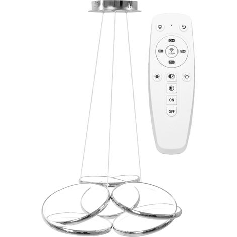 Pendant LED Lamp TOOLIGHT APP795-CP Modern Chrome + remote control 3-light points 70W 54x54x26-89cm