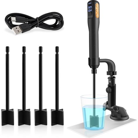 Mélangeur automatique en résine époxy et mélangeur de peinture avec minuteur et support, mélangeur électrique pour résine de coulée, résine, silicone, résine pour mélange de bois, bijoux (1/5)