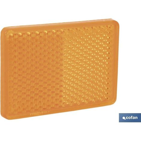 Catadióptrico ámbar adhesivo 56 x 39 mm, resistente y homologado para vehículos (1/4)