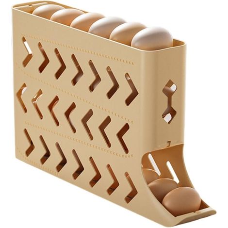 Eierregal für den Kühlschrank mit automatischer Ausgabe, viel Platz zum Aufbewahren vieler Eier, mit transparentem Deckel für bessere Sicht und kompaktem Design, um Platz im Kühlschrank zu sparen (1/4)