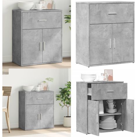 Sideboard Betongrau 60x31x70 cm Holzwerkstoff - Wohnwand Regal - Beistellschrank - TV Stand - Grau - Wohnzimmermöbel - Home & Living (1/5)