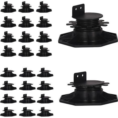 Set of 24 Adjustable Terrace Plots for Decking and Height Adjustment for Wood, WPC & Aluminium DIY Projects (30 to 60 mm) (1/5)