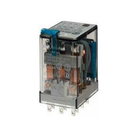 Relè industriale 2 scambi 10 a – bobina ac 230 v con led e pulsante di prova finder 553282300054 (1/6)