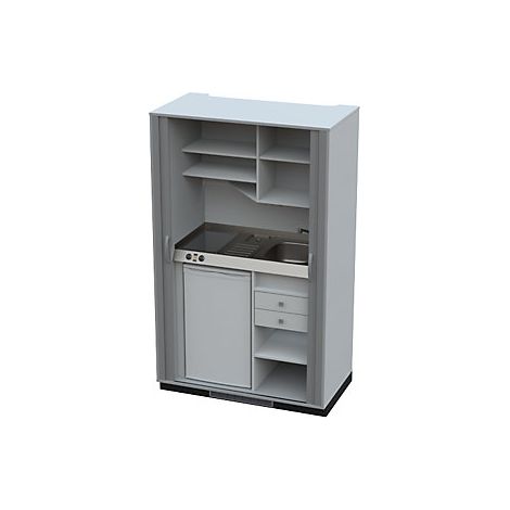 kaiserkraft Cucina a scomparsa con ante a serranda 2 piastre (1/2)