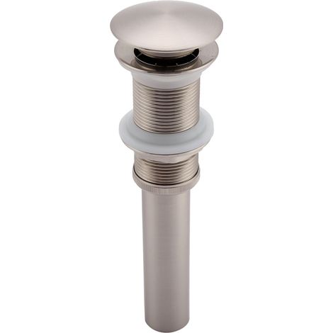 Ensemble de vidange à clapet pour lavabo de salle de bain en laiton G1 1/4" sans trop-plein (fil nickelé) (1/5)