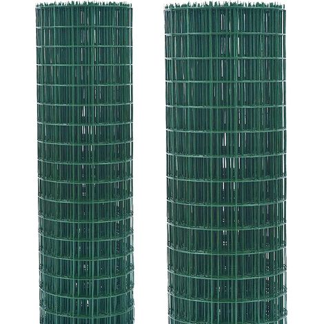 Hot Dipped Galvanized Wire Fence 90CM X 10M (3FTX33FT) Green PVC Coated Wire Fencing 100mm x 75mm ( 4x 3) Hole Size 2mm ( 0.08) Wire Diameter Garden Fencing Roll Rust-proof and Corrosion Protection