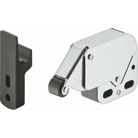 – Loqueteau pour meuble en acier – Mécanisme à ressort automatique – Installation facile à visser – Pour portes intérieures standard (1/5)
