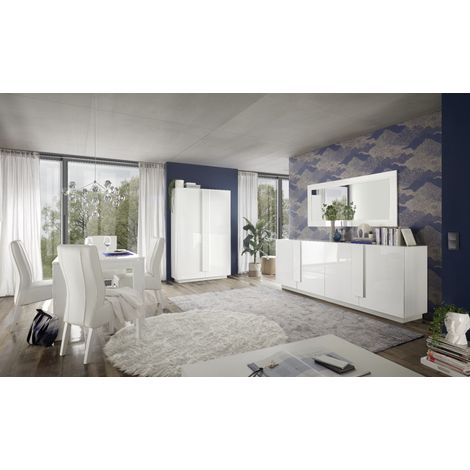 Soggiorno Claudia linea Sax in finitura Bianco Lucido (1/4)