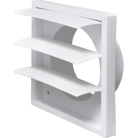 Grille de ventilation carrée - avec clapet anti-retour - pour sortie de ventilateur d'extraction - pour conduit de 100 mm